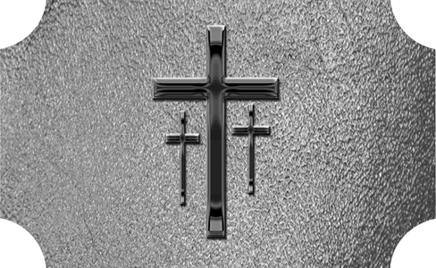 DLP517 517 BK SH SL Black 3 Crosses Shimmer Silver